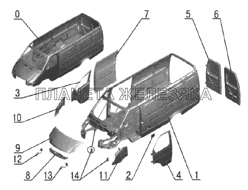Кузов (без окраски и обивки) 2705-5000022-30) ГАЗ-2705, 3221 (куз. детали)